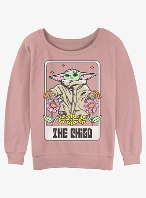 Star Wars The Mandalorian Child Tarot Womens Slouchy Sweatshirt