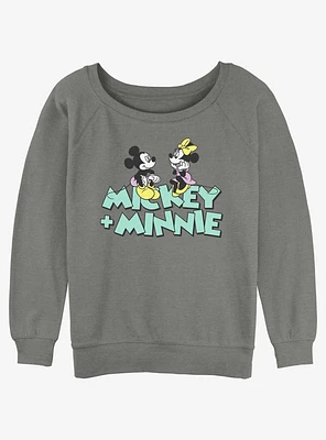 Disney Mickey Mouse Loves Minnie Womens Slouchy Sweatshirt