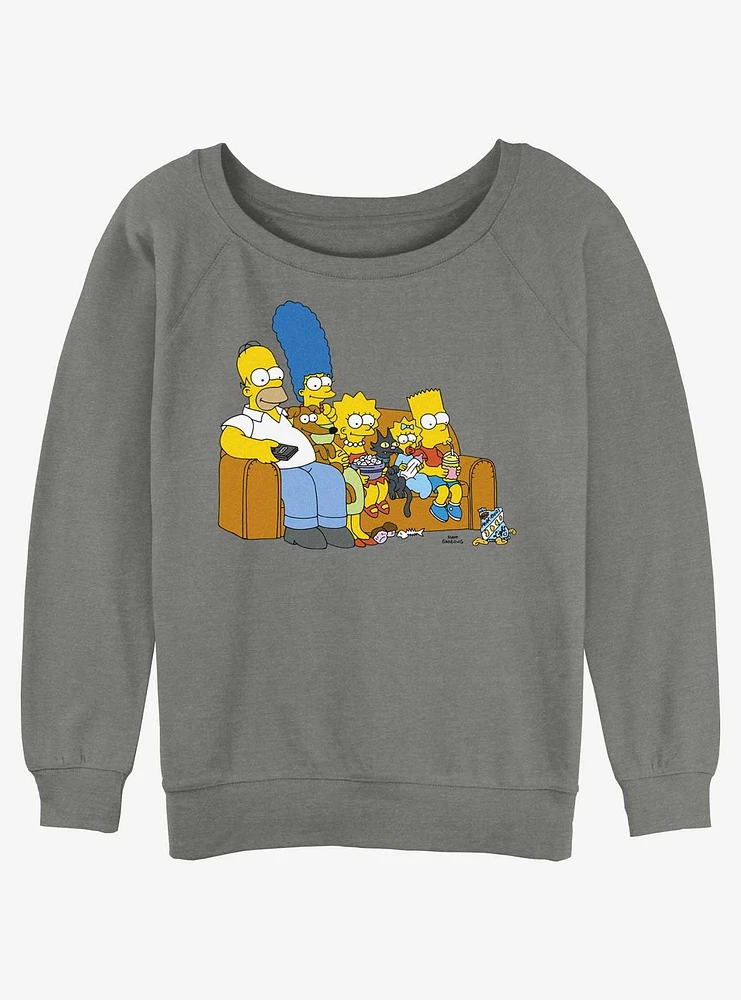 The Simpsons Family Couch Womens Slouchy Sweatshirt