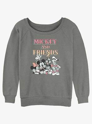 Disney Mickey Mouse & friends Group Womens Slouchy Sweatshirt