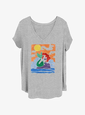 Disney The Little Mermaid Water Color Girls T-Shirt Plus