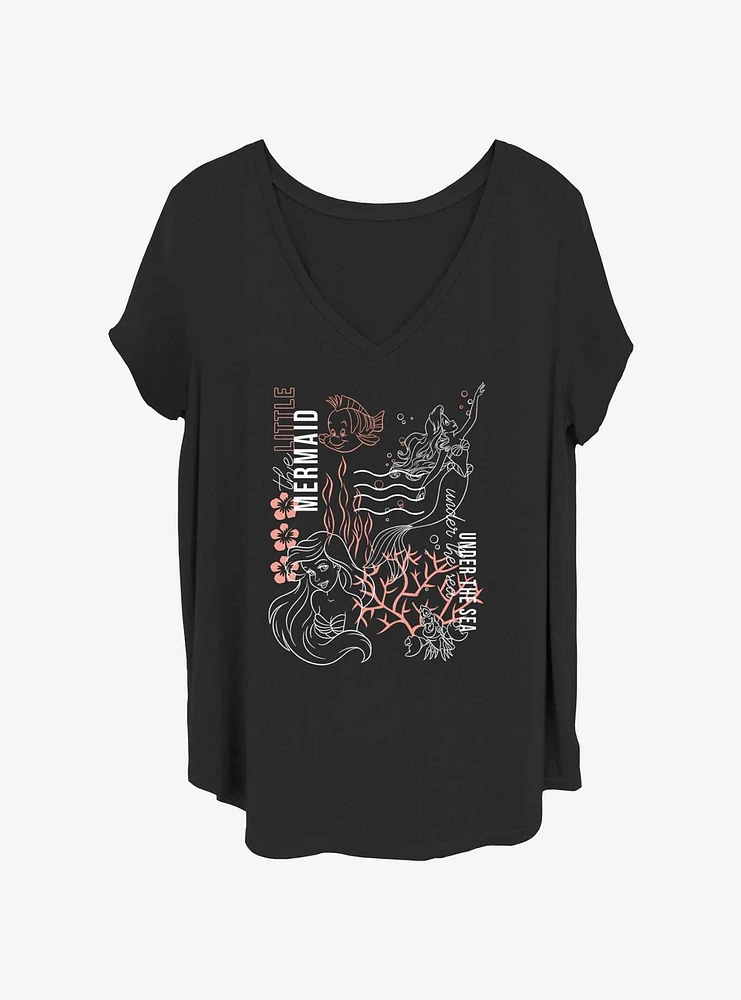 Disney The Little Mermaid Glitch Girls T-Shirt Plus