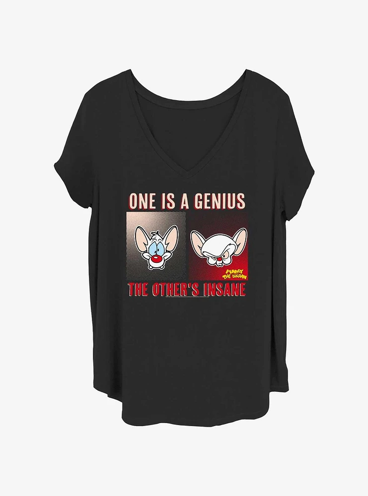 Pinky And the Brain Genius Insane Girls T-Shirt Plus