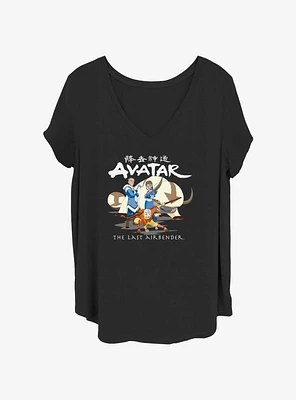 Avatar: The Last Airbender Group Of Four Girls T-Shirt Plus