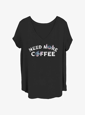 Disney Lilo & Stitch Need More Coffee Girls T-Shirt Plus
