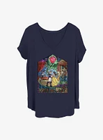 Disney Beauty and the Beast Stained Glass Girls T-Shirt Plus