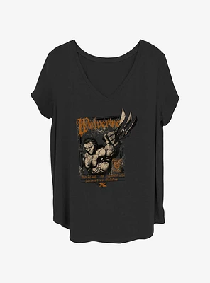 Wolverine Grunge Claws Girls T-Shirt Plus