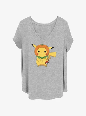 Pokemon Pikachu Pumpkin Hat Girls T-Shirt Plus