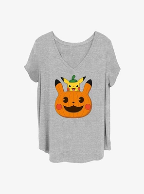 Pokemon Pumpkin Pikachu Girls T-Shirt Plus