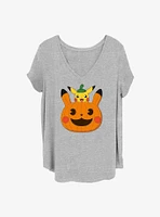 Pokemon Pumpkin Pikachu Girls T-Shirt Plus