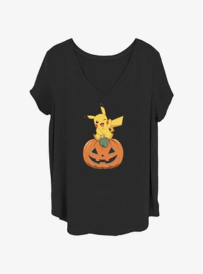 Pokemon Pikachu Pumpkin Girls T-Shirt Plus