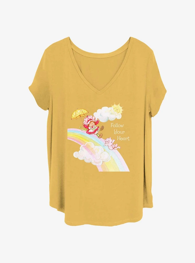 Strawberry Shortcake & Custard Follow Your Heart Rainbow Girls T-Shirt Plus