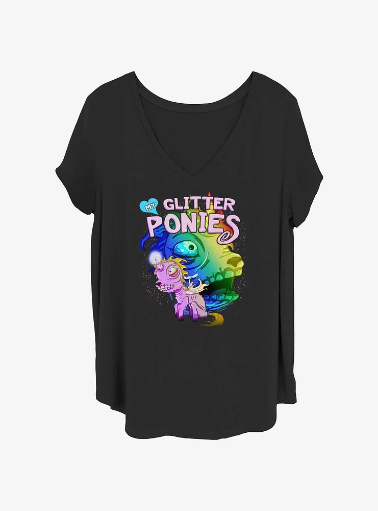 Sally Face Glitter Ponies Girls T-Shirt Plus