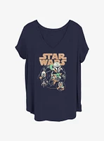 Star Wars The Mandalorian Grogu Collage Girls T-Shirt Plus