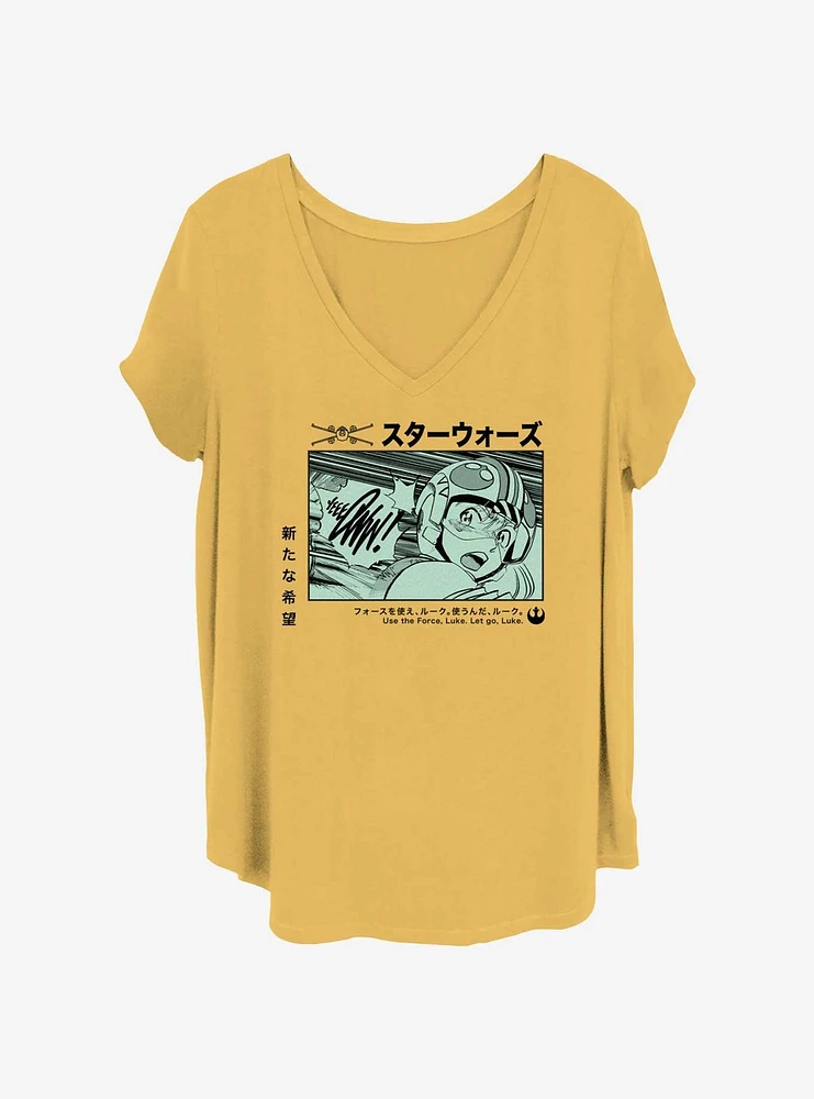 Star Wars Anime Luke Panel Girls T-Shirt Plus