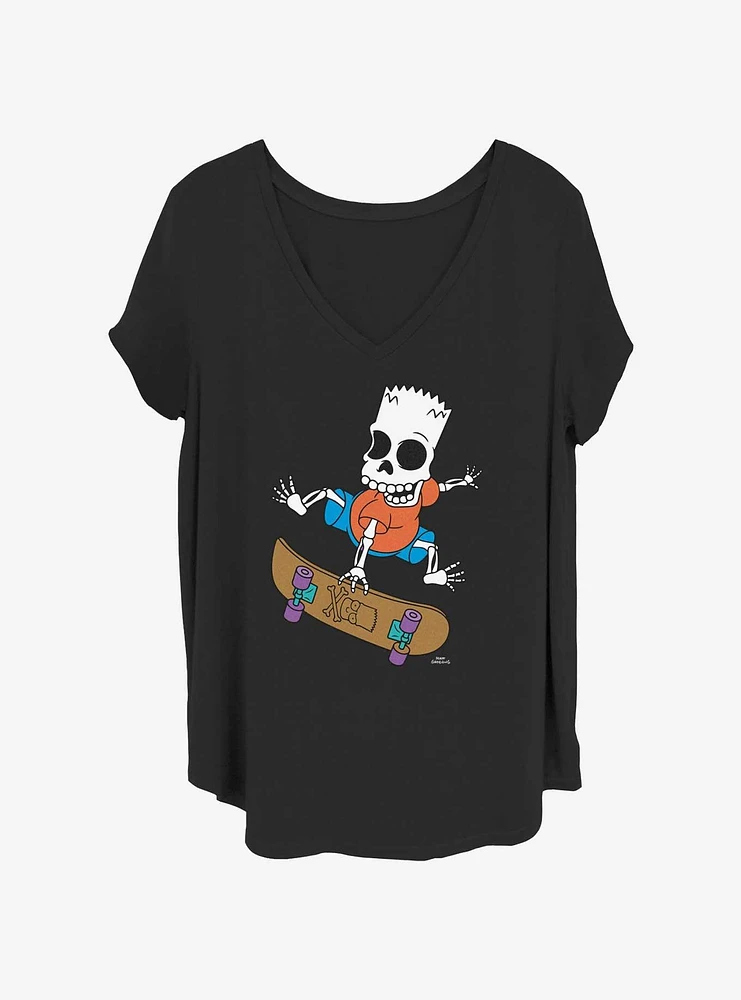 The Simpsons Bartskeleton Skates Girls T-Shirt Plus