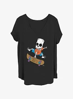 The Simpsons Bartskeleton Skates Girls T-Shirt Plus