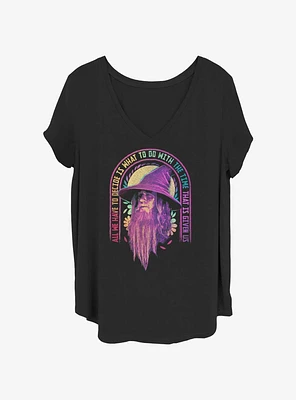 the Lord of Rings Gandalf Decide With Time Girls T-Shirt Plus