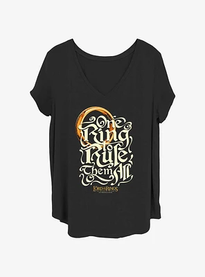 the Lord of Rings One Ring Rules Girls T-Shirt Plus