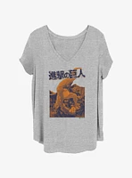 Attack on Titan Beast Overlay Girls T-Shirt Plus