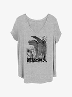 Attack on Titan Cart Demolition Girls T-Shirt Plus