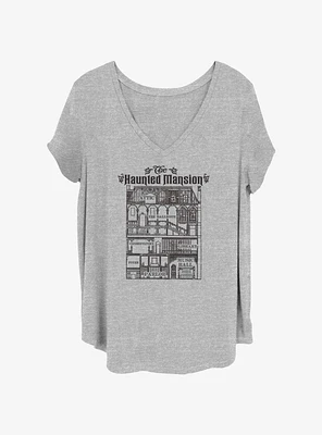 Disney The Haunted Mansion Blueprint Girls T-Shirt Plus
