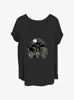 Disney The Haunted Mansion Three Hitchhiking Ghosts Heads Girls T-Shirt Plus