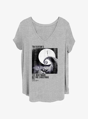 Disney The Nightmare Before Christmas Poster Ink Rolled Girls T-Shirt Plus