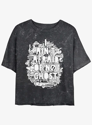 Ghostbusters Ain't Afraid Of No Ghost Girls Mineral Wash Crop T-Shirt