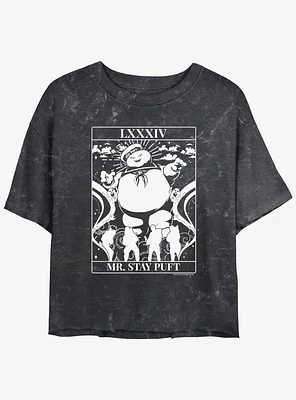 Ghostbusters Puft Tarot Girls Mineral Wash Crop T-Shirt