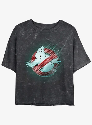 Ghostbusters: Frozen Empire Logo Girls Mineral Wash Crop T-Shirt