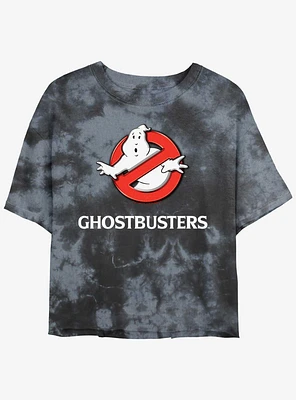 Ghostbusters Logo Girls Tie-Dye Crop T-Shirt