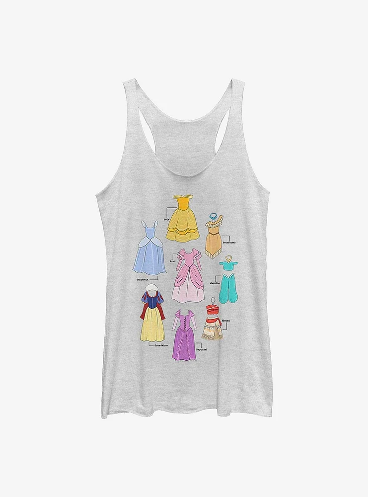 Disney Princess Classic Textbook Dresses Womens Tank Top