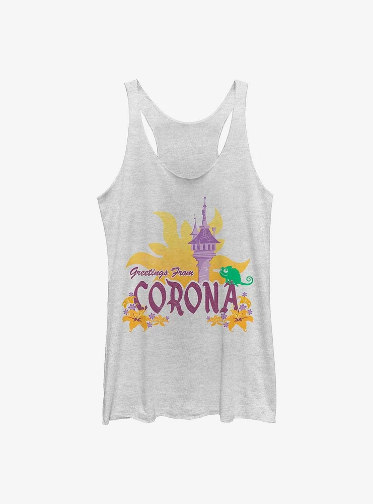 Disney Princesses Tangled Greetings From Corona Womens Tank Top