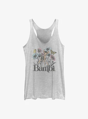 Disney Bambi Watercolor Floral Womens Tank Top