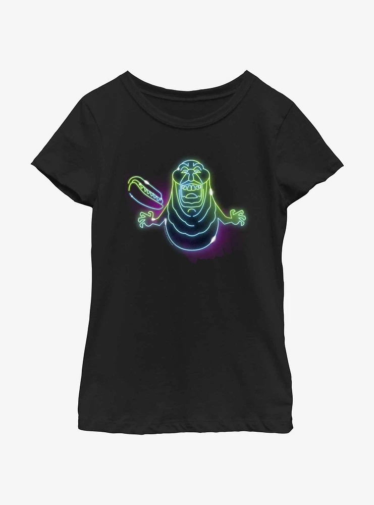 Ghostbusters: Frozen Empire Neon Lights Slimer Girls Youth T-Shirt