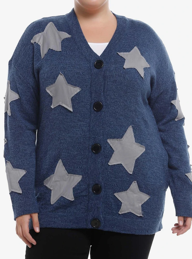 Coraline Star Patchwork Girls Oversized Cardigan Plus