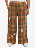 Orange Plaid Ghost Pajama Pants Plus