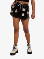 Thorn & Fable Kawaii Ghost Velvet Girls Lounge Shorts