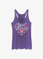 Disney Mickey Mouse Love Forever Flowers Heart Girls Tank