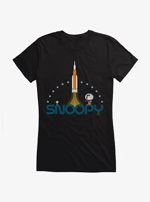 Peanuts Snoopy Space Rocket Girls T-Shirt