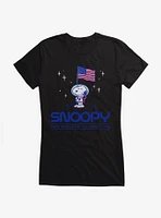 Peanuts Snoopy On The Moon Girls T-Shirt