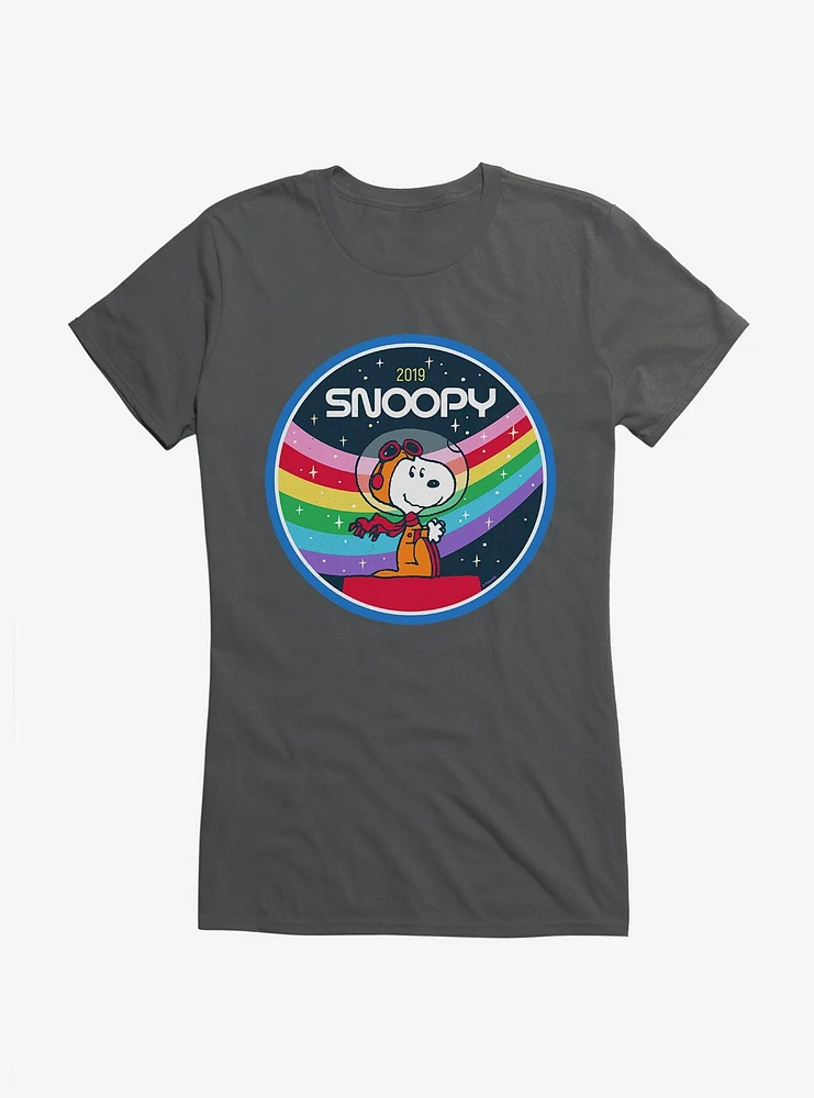 Peanuts Rainbow Space Snoopy Girls T-Shirt