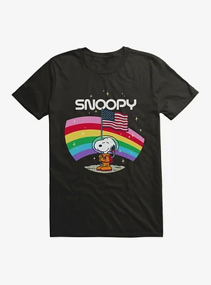 Peanuts Rainbow Snoopy On The Moon T-Shirt