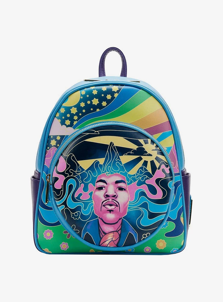 Loungefly Jimi Hendrix Psychedelic Landscape Zip Mini Backpack