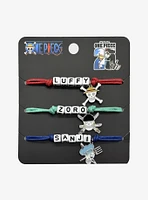 One Piece Monster Trio Charm Cord Bracelet Set