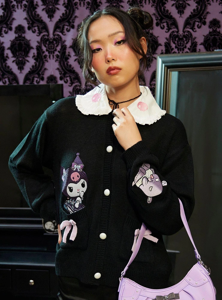 Kuromi Dress-Up Collar Girls Cardigan