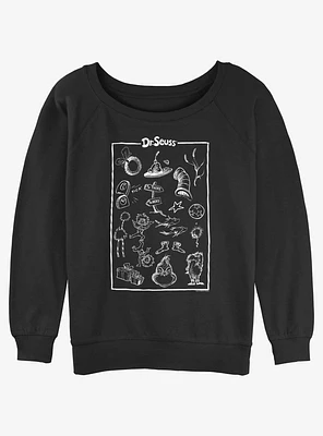 Dr. Seuss Collection Poster Womens Slouchy Sweatshirt