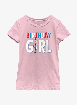 Dr. Seuss Birthday Girl Cat Hat Youth Girls T-Shirt