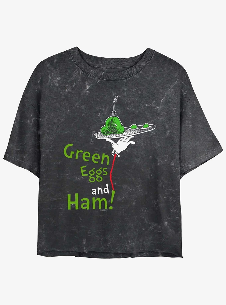 Dr. Seuss Green Eggs & Ham Mineral Wash Girls Crop T-Shirt